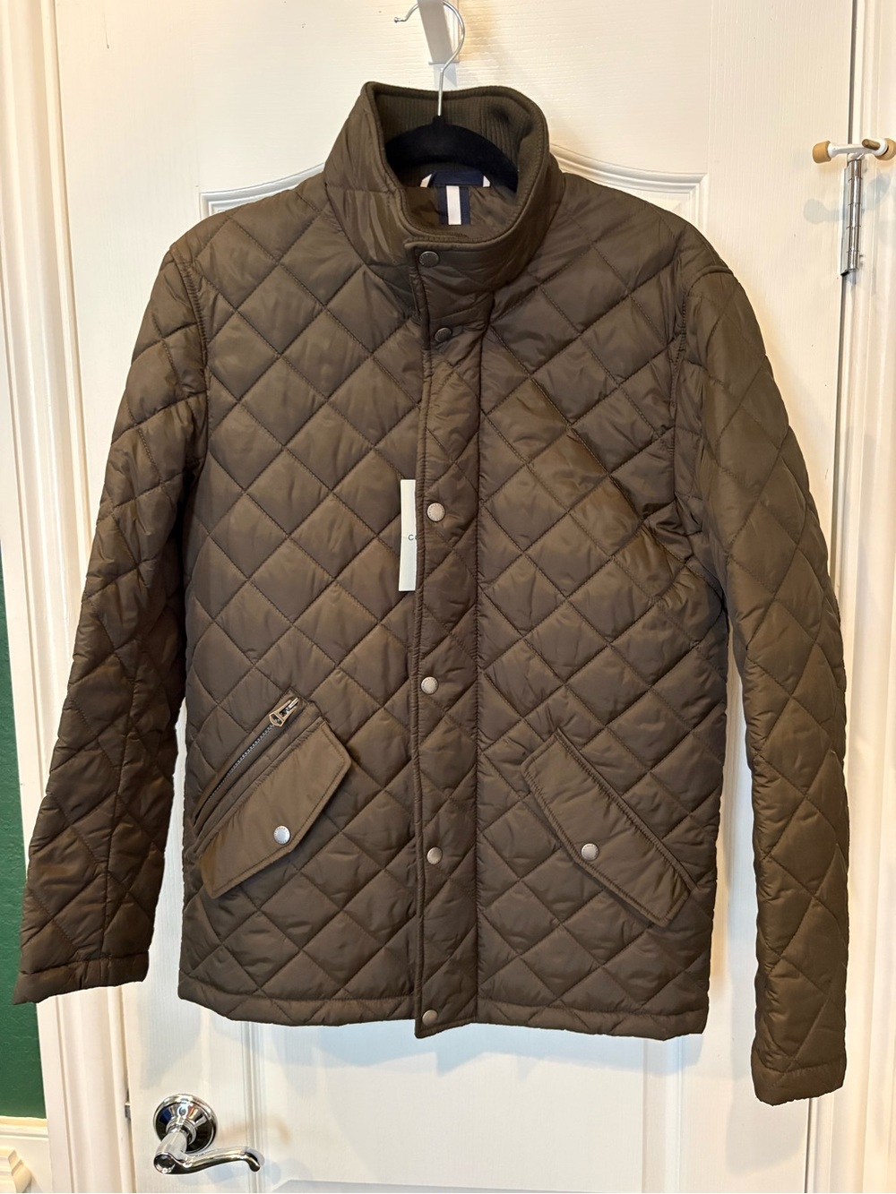 Cole Haan Quilted Dark Olive Brown Men’s Puffer Jacket S